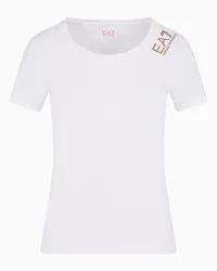 EA7 OFFICIAL STORE T-shirt A Maniche Corte Core Lady In Cotone Stretch Bianco