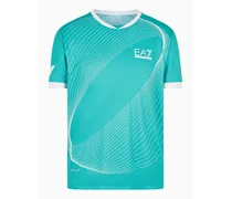 EA7 OFFICIAL STORE T-shirt Con Stampa Tennis Pro In Tessuto Tecnico Ventus7 Acqua