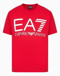 EA7 OFFICIAL STORE Olimpia Milano T-shirt In Cotone Con Stampa Rosso