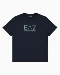 EA7 OFFICIAL STORE T-shirt A Maniche Corte Visibility Boy In Cotone Blu