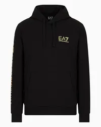 EA7 OFFICIAL STORE Felpa In Cotone Logo Series Con Cappuccio Nero