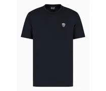 EA7 OFFICIAL STORE T-shirt Girocollo Premium Shield In Misto Viscosa Stretch Blu