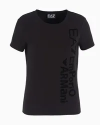 EA7 OFFICIAL STORE T-shirt Girocollo Graphic Series In Cotone Stretch Nero