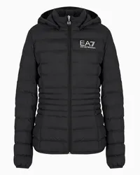 EA7 OFFICIAL STORE Giacca Imbottita Core Lady In Tessuto Tecnico Riciclato Con Cappuccio Nero