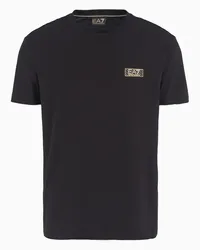 EA7 OFFICIAL STORE T-shirt Gold Label In Jersey Cotone Nero