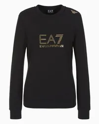 EA7 OFFICIAL STORE Felpa Girocollo Evolution In Misto Viscosa Nero