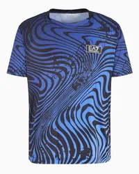 EA7 OFFICIAL STORE T-shirt Girocollo Tennis Pro In Tessuto Tecnico Ventus7 Blu