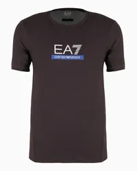 EA7 OFFICIAL STORE T-shirt Girocollo Dynamic Athlete In Tessuto Tecnico Vigor7 Marrone