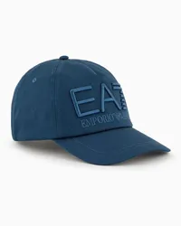 EA7 OFFICIAL STORE Cappello Baseball Logo Series In Cotone Petrolio