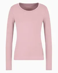 EA7 OFFICIAL STORE T-shirt A Maniche Lunghe Core Lady In Cotone Stretch Rosa