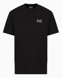 EA7 OFFICIAL STORE T-shirt Girocollo 7 Lines In Cotone Nero