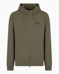 EA7 OFFICIAL STORE Felpa Con Cappuccio Core Identity In Misto Cotone Militare