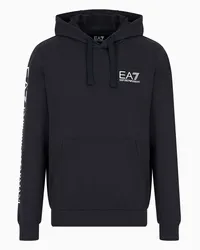 EA7 OFFICIAL STORE Felpa In Cotone Logo Series Con Cappuccio Blu