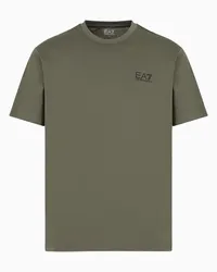 EA7 OFFICIAL STORE T-shirt Girocollo Logo Series In Jersey Di Cotone Militare