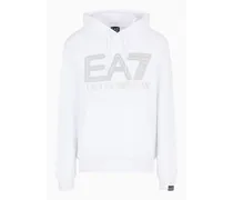 EA7 OFFICIAL STORE Felpa Con Cappuccio Logo Series In Cotone Bianco