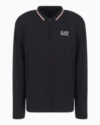 EA7 OFFICIAL STORE Polo A Maniche Lunghe Golf Pro In Tessuto Tecnico Ventus7 Nero