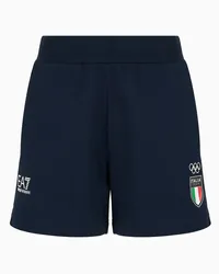 EA7 OFFICIAL STORE Italia Team Paris 2024 Bermuda Donna In Tessuto Tecnico Natural Ventus7 Blu