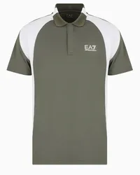 EA7 OFFICIAL STORE Polo Tennis Pro In Tessuto Tecnico Ventus7 Militare