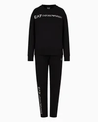 EA7 OFFICIAL STORE Tuta In Cotone Stretch Con Logo Nero