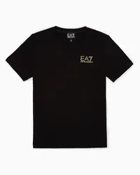 EA7 OFFICIAL STORE T-shirt Girocollo Core Identity Boy In Cotone Nero