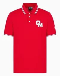 EA7 OFFICIAL STORE Olimpia Milano Polo In Cotone Rosso