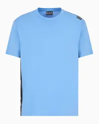 EA7 OFFICIAL STORE T-shirt Girocollo Logo Series In Cotone Azzurro