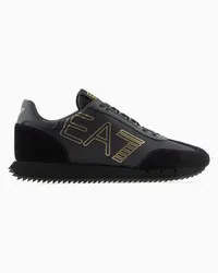 EA7 OFFICIAL STORE Sneakers Black And White Vintage Bicolore