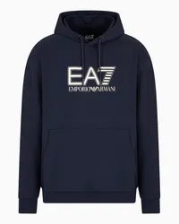 EA7 OFFICIAL STORE Felpa Con Cappuccio Visibility In Misto Cotone Blu