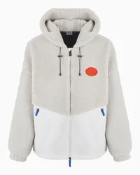 EA7 OFFICIAL STORE Bomber Con Cappuccio In Tessuto Effetto Teddy Grigio