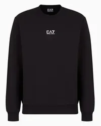 EA7 OFFICIAL STORE Felpa Girocollo Core Identity In Cotone Nero