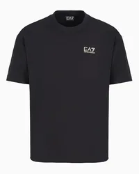 EA7 OFFICIAL STORE T-shirt Girocollo 7 Lines In Cotone Nero