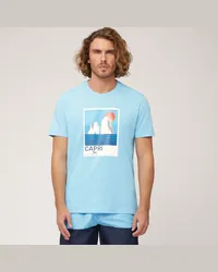 Harmont & Blaine T-Shirt Costiera Amalfitana Azzurro