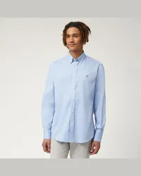 Harmont & Blaine Camicia In Cotone Tinta Unita Azzurro