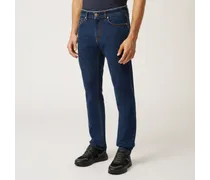 Pantalone Cinque Tasche Con Personalizzazione Sul Retro - Uomo Pantaloni Blu Denim