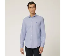 Camicia In Cotone In Interni A Contrasto - Uomo Camicie Blu Navy