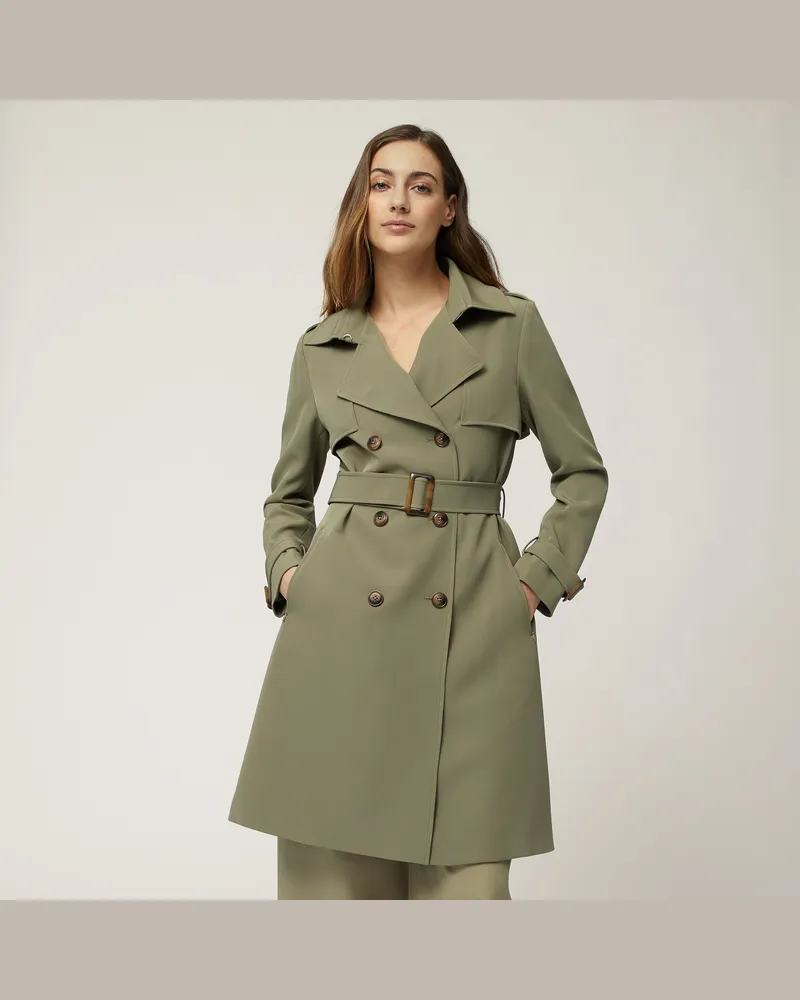 Harmont & Blaine Trench Doppiopetto Con Cintura Verde