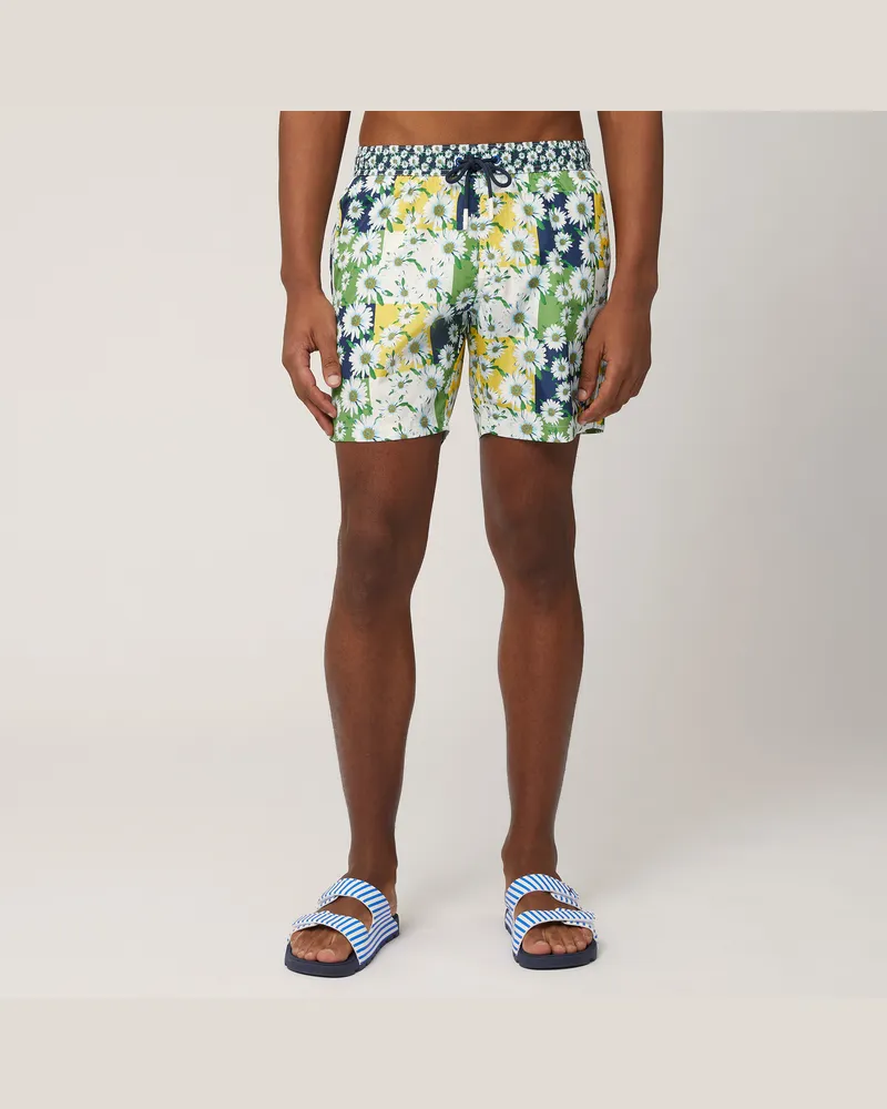 Harmont & Blaine Boxer Mare Quadri E Margherite Giallo