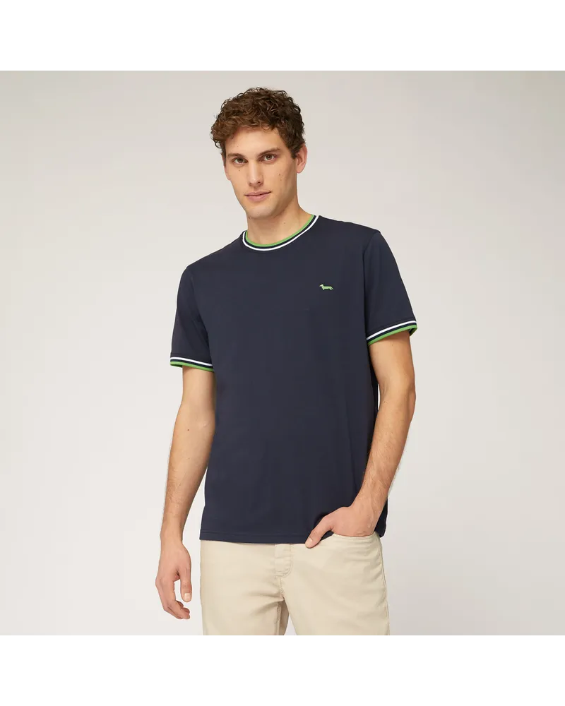 Harmont & Blaine T-Shirt Con Dettagli Rigati Blu