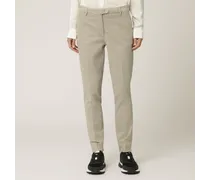 Pantalone Chino In Cotone Stretch - Donna Pantaloni Bianco