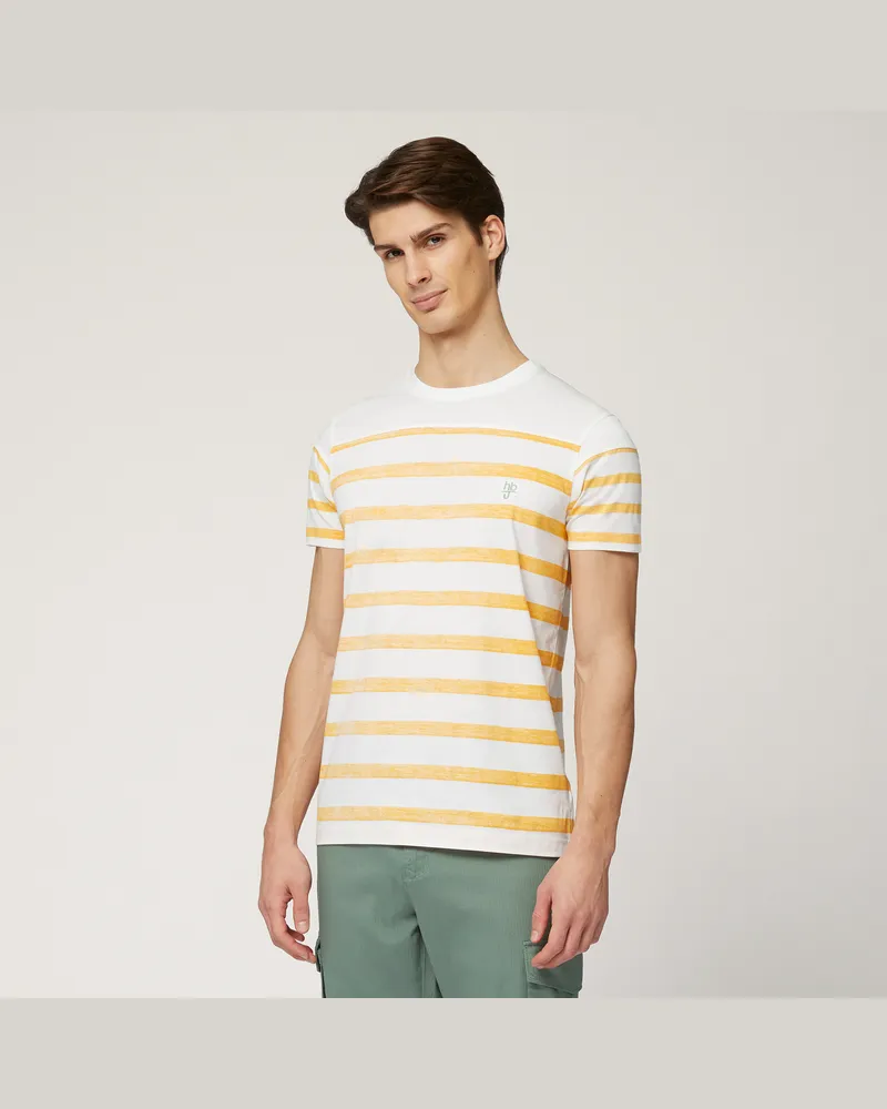 Harmont & Blaine T-Shirt In Cotone A Righe Arancio
