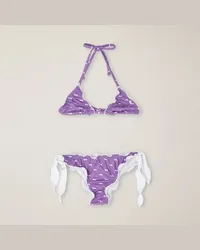 Harmont & Blaine Bikini Lycra Con Stampa Bassotti All Over Viola