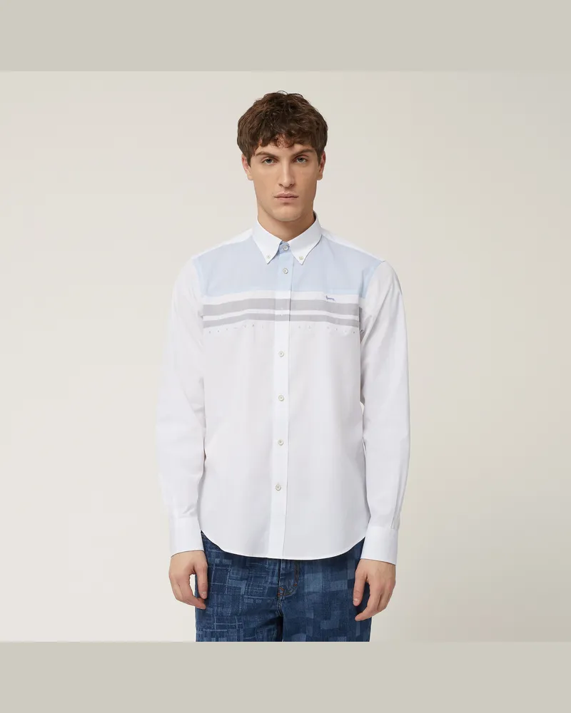 Harmont & Blaine Camicia Con Fasce Bicolor Bianco