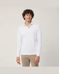 Harmont & Blaine Polo Maniche Lunghe In Jersey Bianco