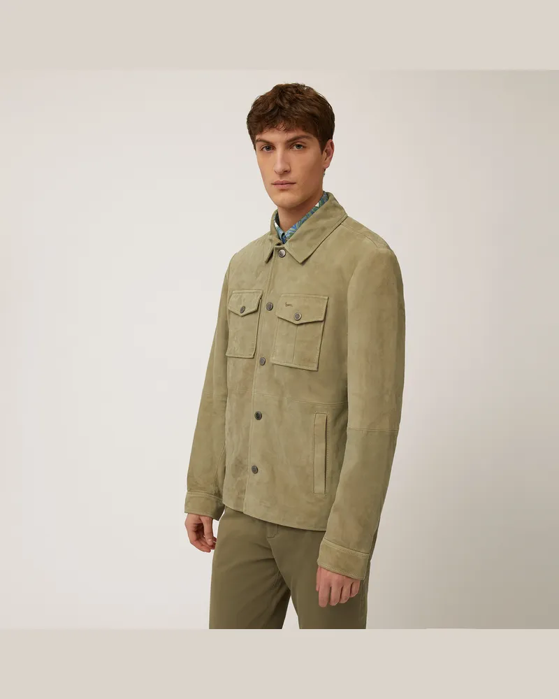 Harmont & Blaine Overshirt Pelle Indigo Cruise Verde