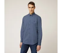 Camicia In Cotone Con Motivo Geometrico All-over - Uomo Camicie Blu