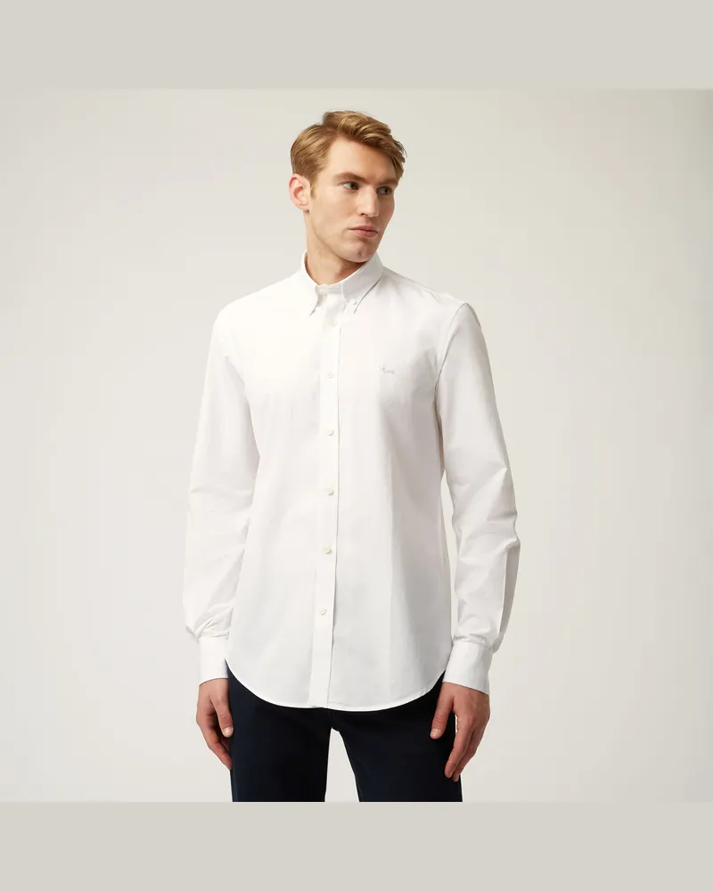 Harmont & Blaine Camicia Essentials In Cotone Tinta Unita Bianco