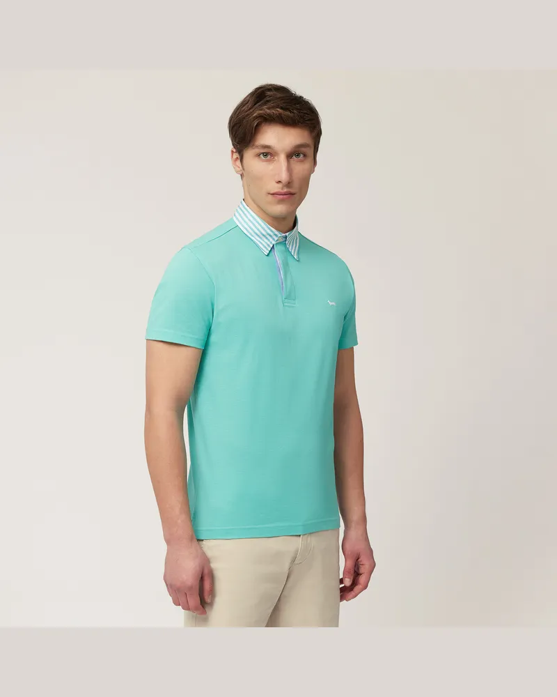 Harmont & Blaine Polo Vietri Con Collo Rigato Verde