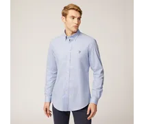 Camicia In Cotone Con Fantasia All-over - Uomo Camicie Dusty Blu