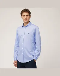 Harmont & Blaine Camicia In Cotone Con Orlo Stondato Blu