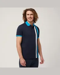 Harmont & Blaine Polo Con Fasce A Contrasto Blu